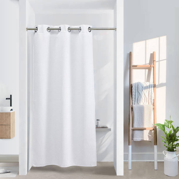 Latitude Run® Waffle Weave Shower Curtain With SnapIn Fabric